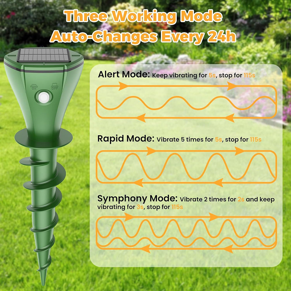 SlytRatle Solar Ultrasonic Snake & Pest Repeller for Yards